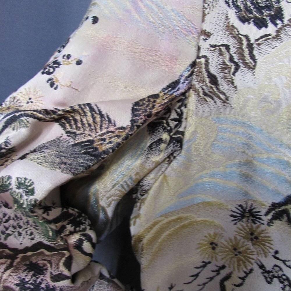 SALE Handsome Vintage Unisex Embroidered Smoking Jacket Robe Asian Influence - Picture 9 of 15
